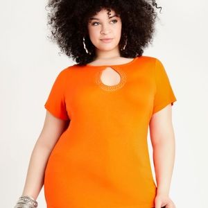 Beautiful 😍❤Ashley Stewart RHINESTONE KEYHOLE TOP